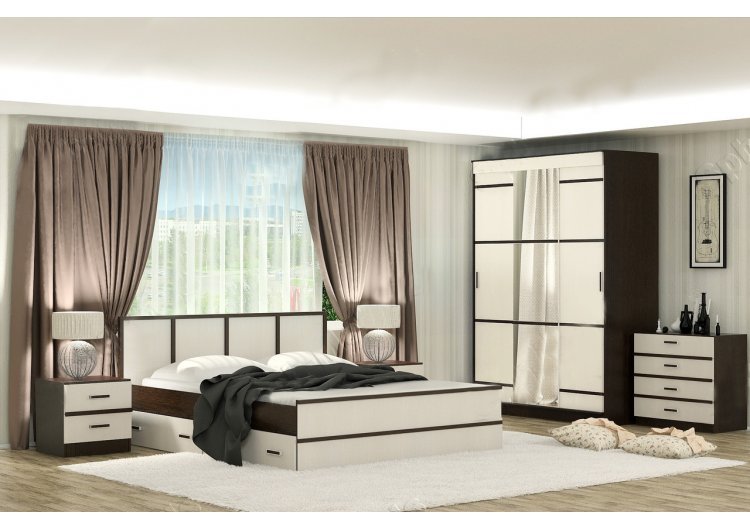 Кровать 1600 Сакура венгелоредо + ПОДЛОЖКА | Уют Нижневартовск