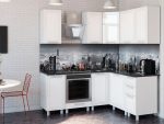 Кухня Монро тумба 6М1  корп белый  фасад 6М1  белый глянец стол 0,6