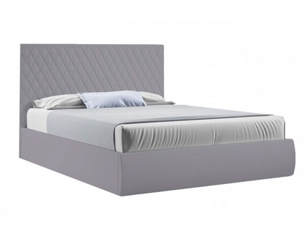 Кровать Стелла 120х200 (Микровелюр серый)