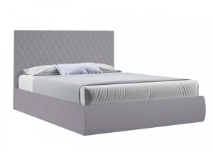 Кровать Стелла 160х200 (Микровелюр серый)
