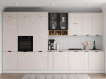 Кухня Ройс шкаф П/ПС600/2 корпус серый, фасад П600 ваниль софт, ручка-скоба С 50 чер