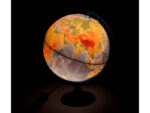 Интерактивный глобус физико-политический рельефный, диаметр 250 мм, с подсветкой от батареек, с очка