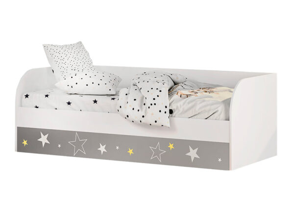 Кровать "Трио" КРП-01 (с подъем. мех.) белый/звездное детство