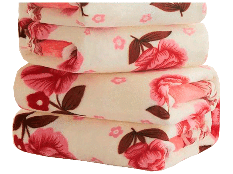 Плед 120х200 Бежевый со цветами