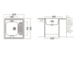 Мойка "Юкинокс" Стандарт STD600.600  - 4C 0L+крепеж КНМБ+S302Выпуск малый с сифоном