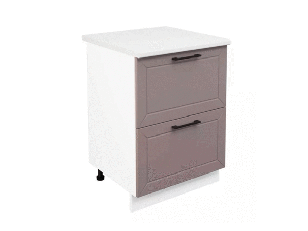 Кухня Кельн тумба ШНГ2Я 600 бел фасад ШНГ2Я 600 софт тоффи  + столешница семолина 0.6